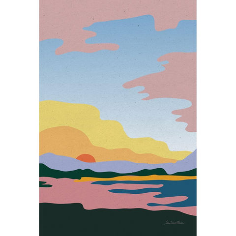 Hills and Valleys III v2 Gold Ornate Wood Framed Art Print with Double Matting by Miller, Sara Zieve