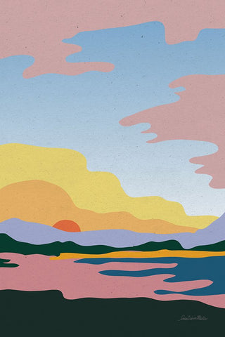 Hills and Valleys III v2 Black Ornate Wood Framed Art Print with Double Matting by Miller, Sara Zieve