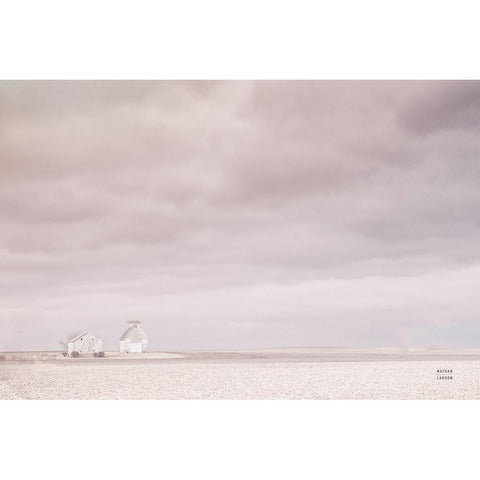 Storm Barn Bright White Modern Wood Framed Art Print by Larson, Nathan