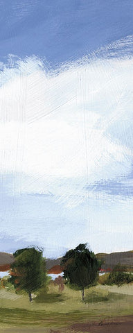 Catcalling Clouds Panel I White Modern Wood Framed Art Print with Double Matting by Munger, Pamela