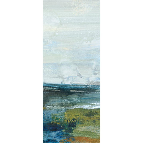 Morning Seascape Panel I Gold Ornate Wood Framed Art Print with Double Matting by Vassileva, Silvia