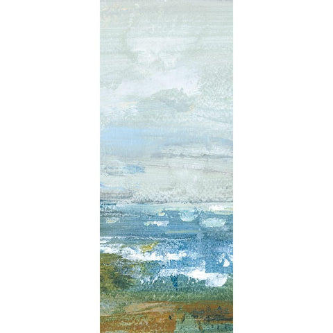 Morning Seascape Panel II White Modern Wood Framed Art Print by Vassileva, Silvia