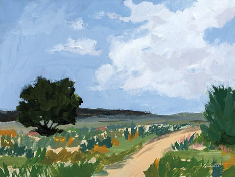 Spring Walk White Modern Wood Framed Art Print with Double Matting by Munger, Pamela