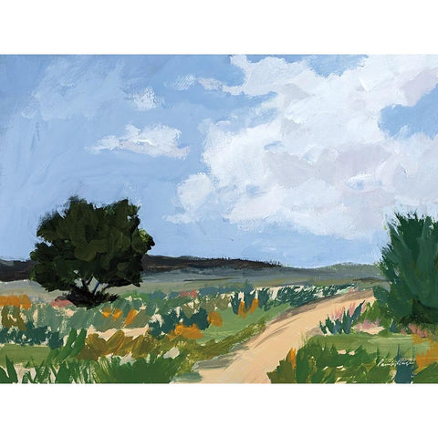 Spring Walk Black Modern Wood Framed Art Print with Double Matting by Munger, Pamela