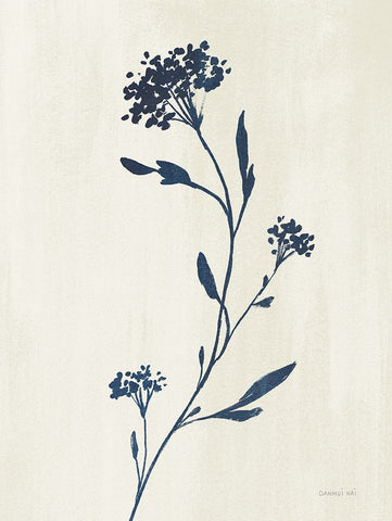 Simple Nature IV Indigo Cream Black Ornate Wood Framed Art Print with Double Matting by Nai, Danhui