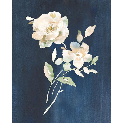 White Florals of Summer IV Black Modern Wood Framed Art Print with Double Matting by Nai, Danhui