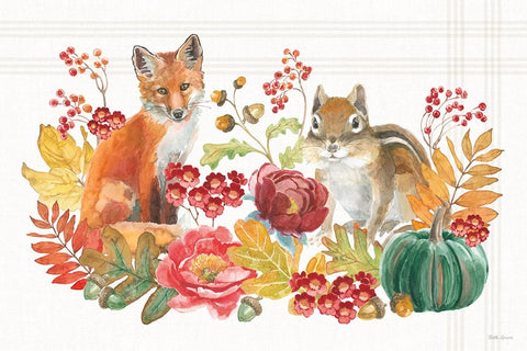 Wooded Harvest I Black Ornate Wood Framed Art Print with Double Matting by Grove, Beth