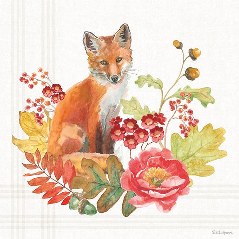 Wooded Harvest II White Modern Wood Framed Art Print with Double Matting by Grove, Beth