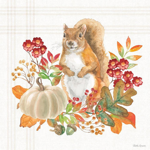 Wooded Harvest III White Modern Wood Framed Art Print by Grove, Beth