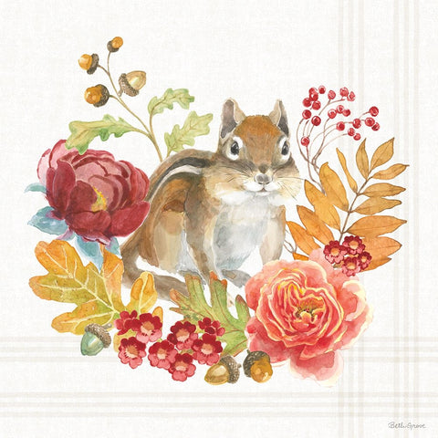 Wooded Harvest IV White Modern Wood Framed Art Print with Double Matting by Grove, Beth