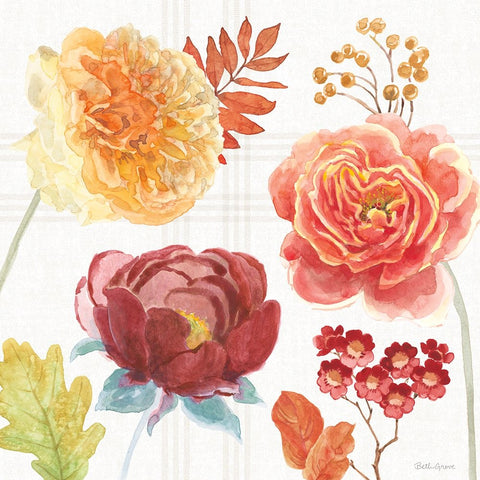 Wooded Harvest VIII White Modern Wood Framed Art Print with Double Matting by Grove, Beth