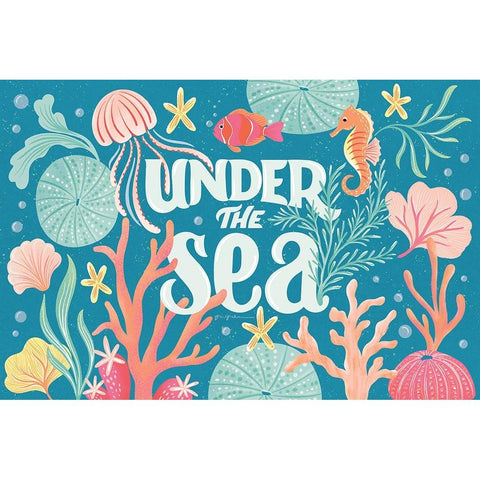 Under the Sea I White Modern Wood Framed Art Print by Graham, Gia