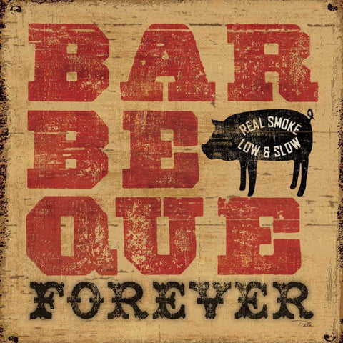 Barbeque Forever Gold Ornate Wood Framed Art Print with Double Matting by Pela Studio