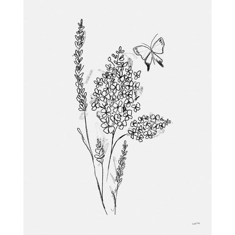 Among Wildflowers I White Modern Wood Framed Art Print by York, Leah