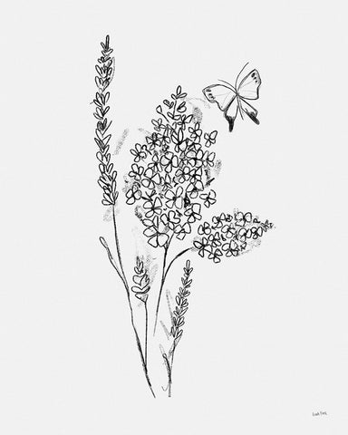 Among Wildflowers I Black Ornate Wood Framed Art Print with Double Matting by York, Leah