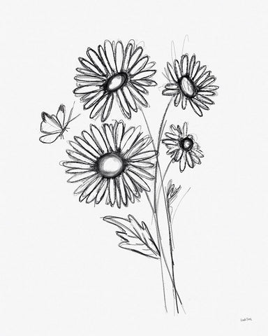 Among Wildflowers III White Modern Wood Framed Art Print with Double Matting by York, Leah