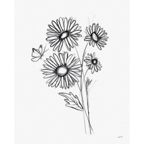 Among Wildflowers III Black Modern Wood Framed Art Print by York, Leah