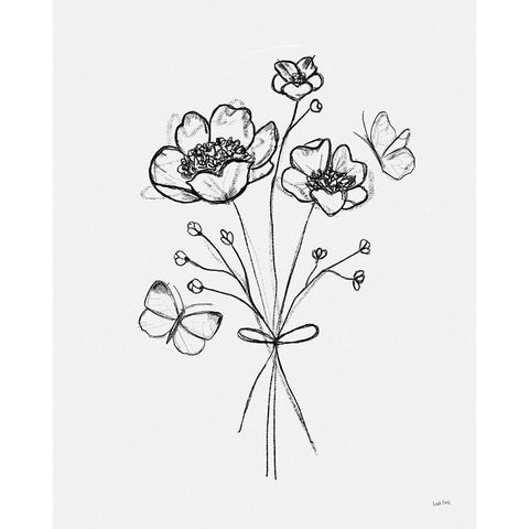 Among Wildflowers IV Black Modern Wood Framed Art Print by York, Leah