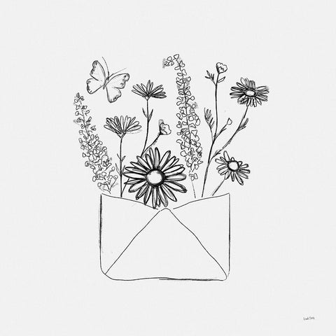 Among Wildflowers V Black Modern Wood Framed Art Print with Double Matting by York, Leah