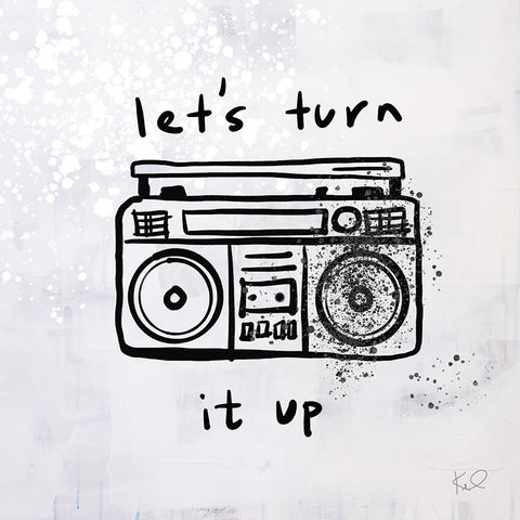 Turn it Up I Black Ornate Wood Framed Art Print with Double Matting by Youngstrom, Kent