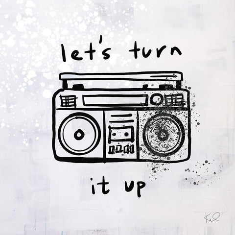 Turn it Up I White Modern Wood Framed Art Print by Youngstrom, Kent