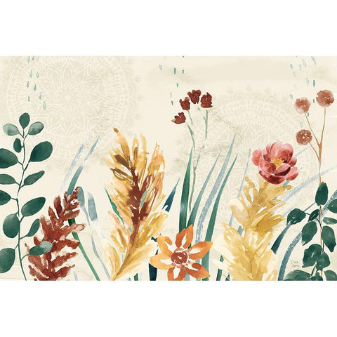 Autumnal Garden I Black Modern Wood Framed Art Print by June, Dina