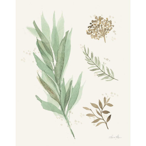 Leaf and Stem I White Modern Wood Framed Art Print by Horn, Laura