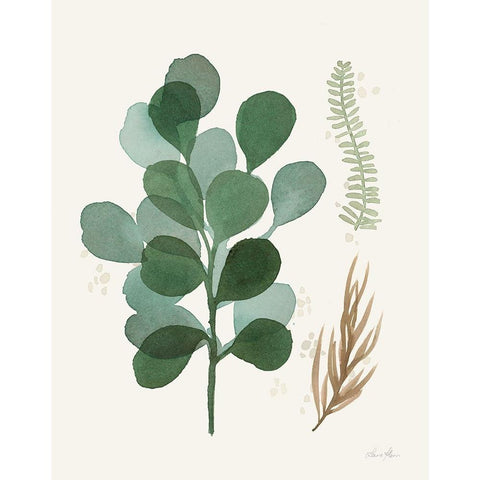 Leaf and Stem II Gold Ornate Wood Framed Art Print with Double Matting by Horn, Laura