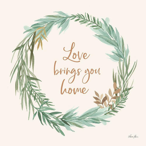 Leaf and Stem Wreath II White Modern Wood Framed Art Print by Horn, Laura