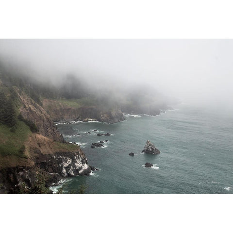 Coastal Fog I Black Modern Wood Framed Art Print by Van Swearingen, Debra