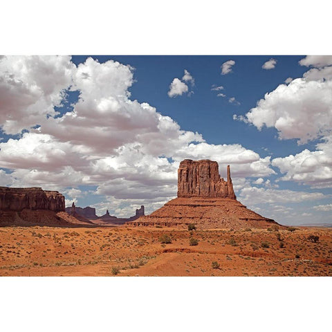 Monument Valley II White Modern Wood Framed Art Print by Van Swearingen, Debra