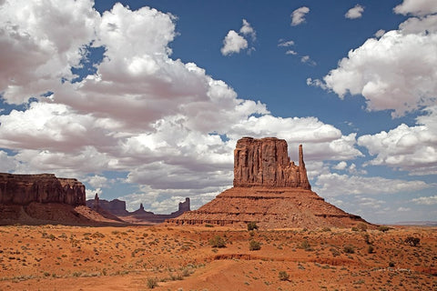 Monument Valley II White Modern Wood Framed Art Print with Double Matting by Van Swearingen, Debra