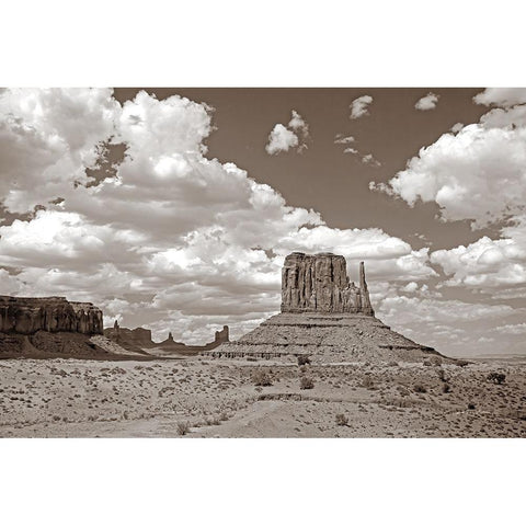 Monument Valley II Sepia Black Modern Wood Framed Art Print with Double Matting by Van Swearingen, Debra