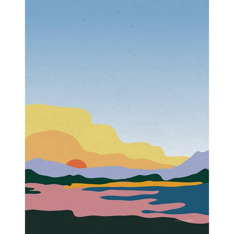 Hills and Valleys III No Clouds Black Modern Wood Framed Art Print with Double Matting by Miller, Sara Zieve