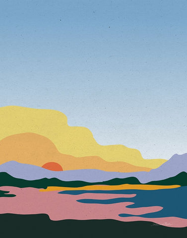 Hills and Valleys III No Clouds Black Ornate Wood Framed Art Print with Double Matting by Miller, Sara Zieve