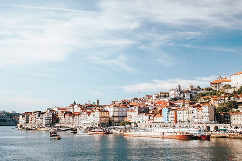 Porto III White Modern Wood Framed Art Print with Double Matting by Marshall, Laura