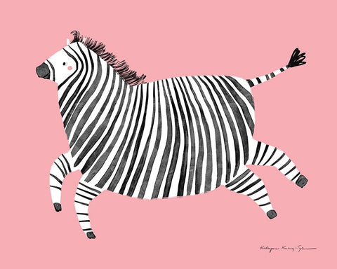 Zebra White Modern Wood Framed Art Print with Double Matting by Kucwaj-Tybur, Kasia