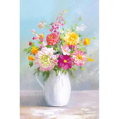 Country Bouquet I Black Modern Wood Framed Art Print by Nai, Danhui