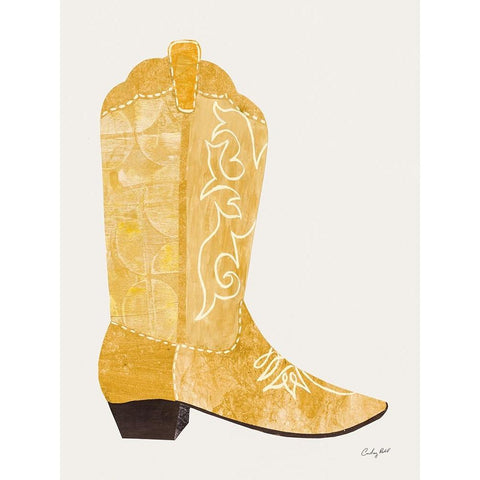 Western Cowgirl Boot I Gold Ornate Wood Framed Art Print with Double Matting by Prahl, Courtney