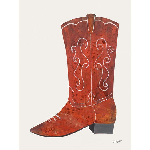 Western Cowgirl Boot II Black Modern Wood Framed Art Print with Double Matting by Prahl, Courtney