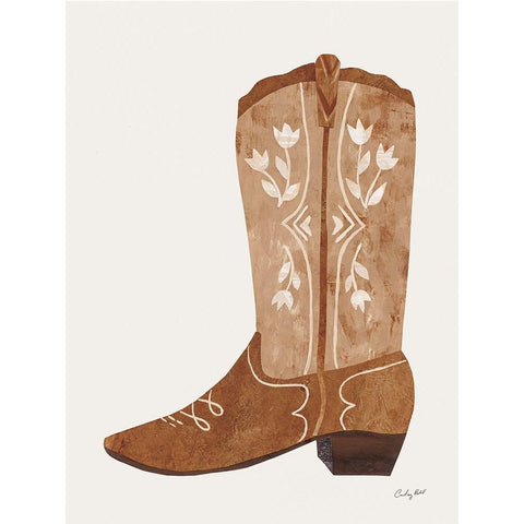 Western Cowgirl Boot IV Gold Ornate Wood Framed Art Print with Double Matting by Prahl, Courtney