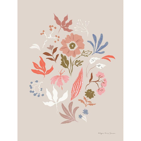 Fleurette I Black Modern Wood Framed Art Print by Kucwaj-Tybur, Kasia