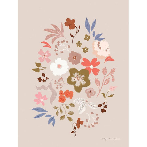 Fleurette IV White Modern Wood Framed Art Print by Kucwaj-Tybur, Kasia