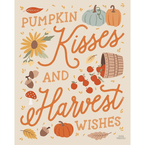 Harvest Wishes III White Modern Wood Framed Art Print by Marshall, Laura