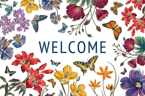 Butterfly Garden V White Modern Wood Framed Art Print with Double Matting by Portfolio, Wild Apple