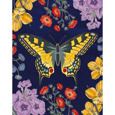 Butterfly Garden IV Dark Gold Ornate Wood Framed Art Print with Double Matting by Portfolio, Wild Apple