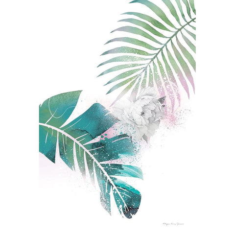 Tropical Floral II Black Modern Wood Framed Art Print with Double Matting by Kucwaj-Tybur, Kasia