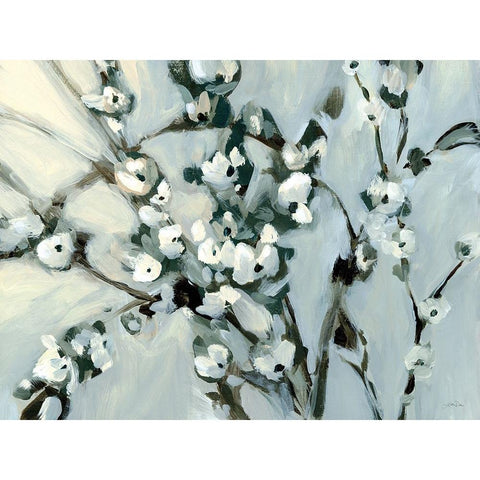 Wild Floral Branches White Modern Wood Framed Art Print by Pete, Katrina