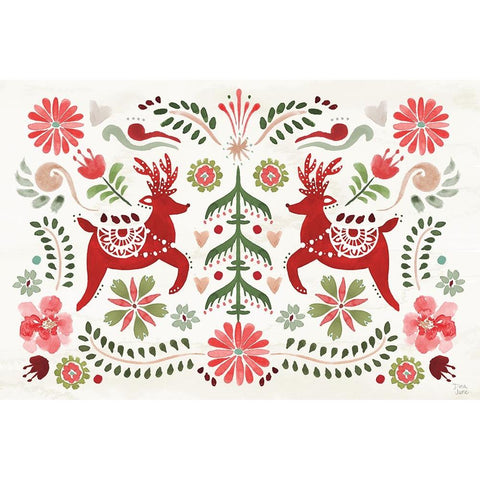 Festive Season I White Modern Wood Framed Art Print by June, Dina