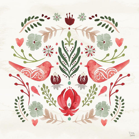 Festive Season III White Modern Wood Framed Art Print by June, Dina